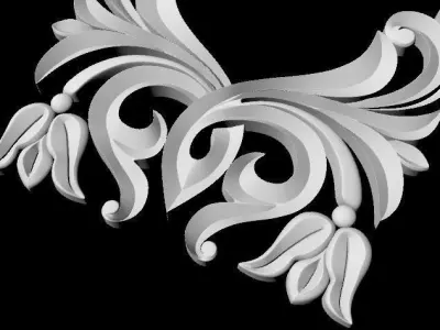 Central decor ornament for furniture 3D model 468