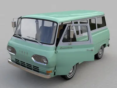 ECONOLINE E100  WINDOW VAN 1962 3D model