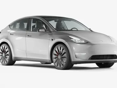Tesla Model Y silver 3D model