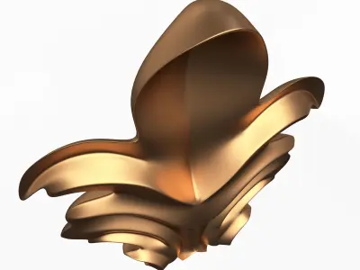 Leave Ornament Plaster Molding Decoration CNC Low-poly 3D model