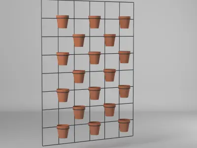 Pots On Wall Free 3D model