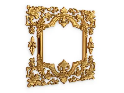 Plaster decorative frame ornament 14 3D model