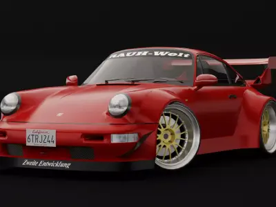 Porsche 911 RWB Low-poly 3D model