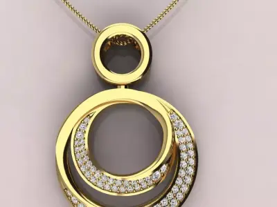 Double round circle pendent  3D print model