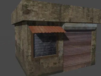 House or Shop Game Ready 3D Model  Low-poly 3D model