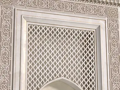 Arch in oriental style Arab decorative wall  3D model
