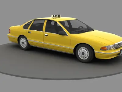 New York Taxi Yellow Cab 3d Model Low-poly 3D model