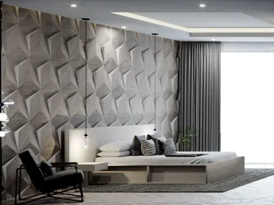 Corona C4D Scene files - Modern Minimalist Home Interior Scene 3D model