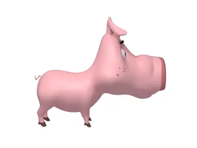 Pig Cartoon 3D model