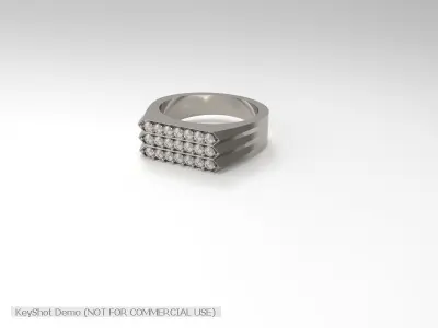 Men Ring Diamond 3D print model