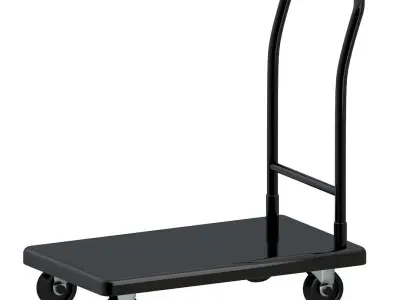 Flat Bed Self Assembly Platform Trolley Collection 03 3D Model Pack