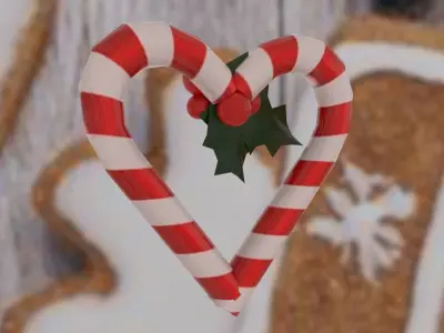 Christmas candy heart Low-poly 3D model