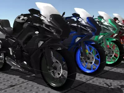 Low poly  Motor Bike  3D model