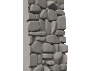Heavy Patina Stone Wall Segment 3D print model