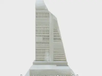 Futuristic Skyscraper Architectural Model Low-poly 3D model
