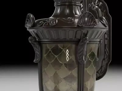 Wall lamp Number 2 with E27 vintage led 4W bulb 3D model