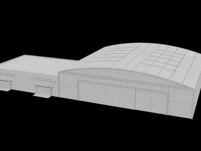 AIRPORT LOW-POLY warehouse Low-poly 3D model