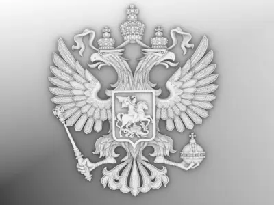 coat of arms two-headed eagle with stones 3D model