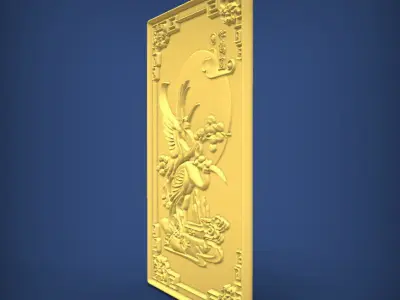 Carved panel painting STL 3D print model