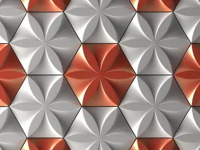 panel3D golden flower 3D model