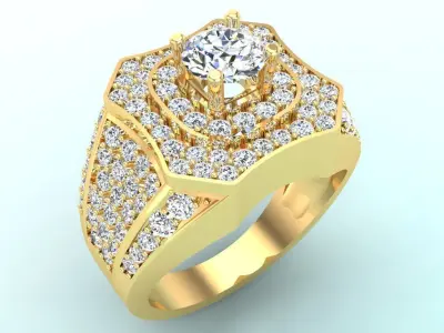 Diamond Rings - Mens Rings - N338 3D print model