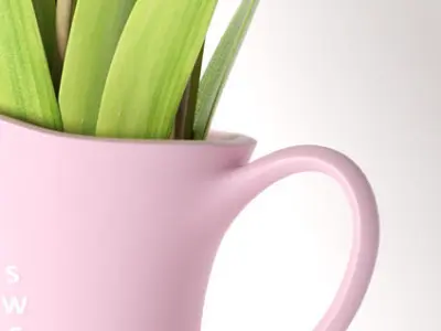 Tulips 7 in pitcher 3D model