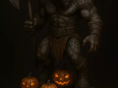 Halloween Minotaur Figurine 3D model for 3D printing 3D print model