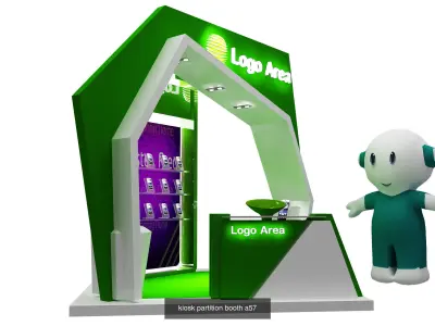 Soccer Stadium booth kiosk stand  G19 3D Model Collection