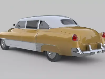 Mid-Century Classic Sedan Generic Vintage Car 3D Asset Low-poly 3D model