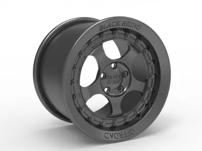 black rhino wheel rim model 3D print model
