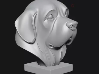 Dog sculpture 3D print model 9