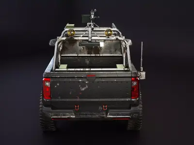 Black Apocalypse Pickup Truck 3D model