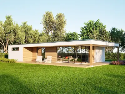 Modern Villa 3D Model White House IFC SKP OBJ FBX GLB 3D model