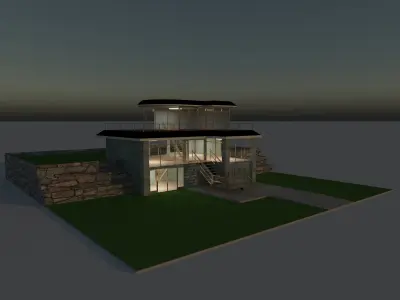 Luxury open plan house 3D model