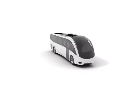 Futuristic White Bus model pack Low-poly 3D model