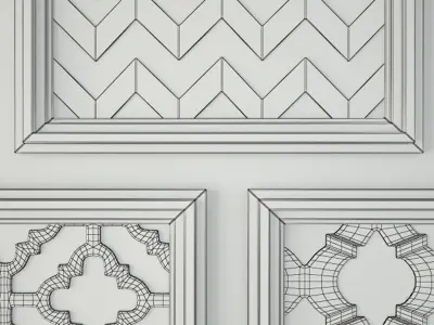 Square Wood Panel Wall Art 3D model