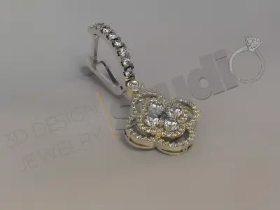 Brilliant luxury earring design 3d model 3D print model