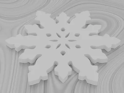 Snowflake Coaster Set 6 Pieces 3D print model
