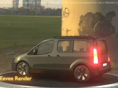 City Car 12 Utility Vehicles Van Type-D Black  Low-poly 3D model