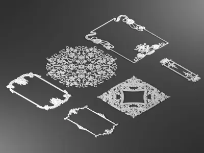 6 ornamental classic decoration 3d model kitbash vol 48 3D model