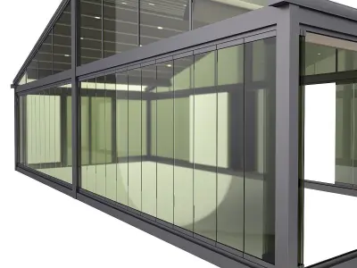 Motorized Pergola 5a folding glass 3D model