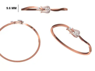 Women Bangle Bracelet STL JCD Details 3D print model