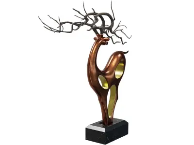 Copper Deer Decoration Low-poly 3D model