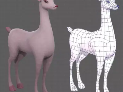 Deer V03 Low-poly 3D model