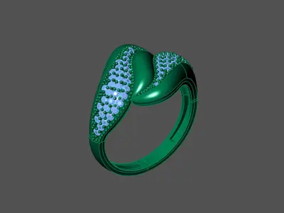 Womens Rings With Stone Ring Ready STL 3DM Models Rings women 3D print model 37