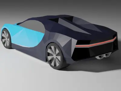 Low Poly Bugatti Chiron Low-poly 3D model