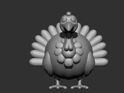 cartoon turkey 3d model for 3d printing 3D print model