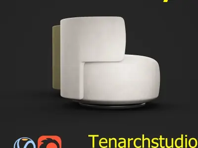 Tenarchstudio K WAIT Armchair Render ready 3D model