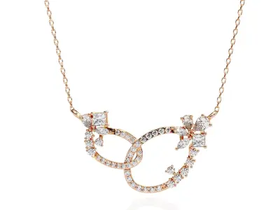 Diamond Necklace 360 animation renders 3dm stl details 3D print model