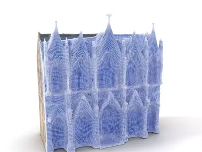 Gothic Cathedral Facade model pack Low-poly 3D model